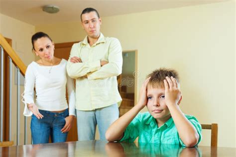 Parents And Teenager Having Conflict At Home Stock Image Image Of