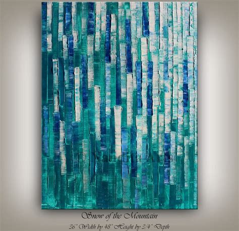 Painting Textured Wall Art Turquoise Large Art Large