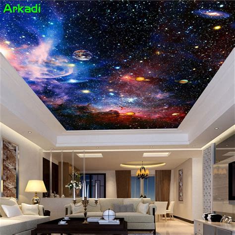 Custom Mural 3d Nebulae Night Sky Ceilings Wall Bedroom Tv Backgrounds