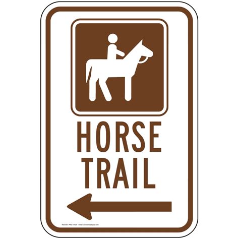 Horse Trail Left Arrow Sign Pke 17829 Horseback Riding