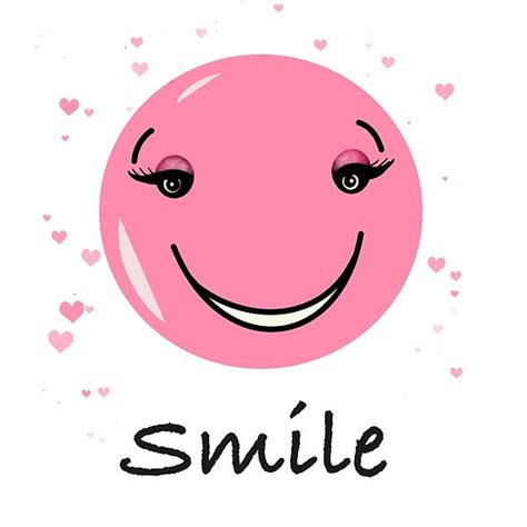 Smiley Faceemoji Pink Designgirly Illustration Poster By