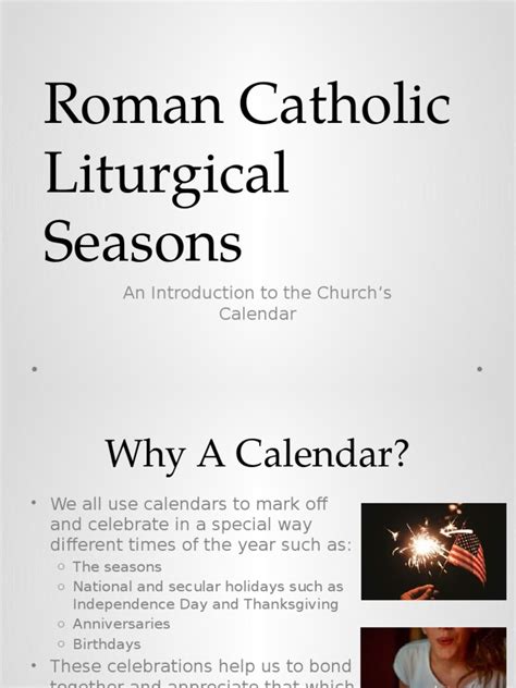 The four main colors shown are: Roman Catholic Liturgical Seasons | Lent | Advent
