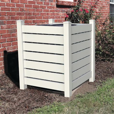 When you're designing the a/c unit screen, take note of your surrounding area. 4 ft. x 3.5 ft. White Vinyl Open Enclosure Fence Panel Kit ...