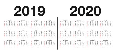 Calendar Template 2018 2019 And 2020 Years Vector Image