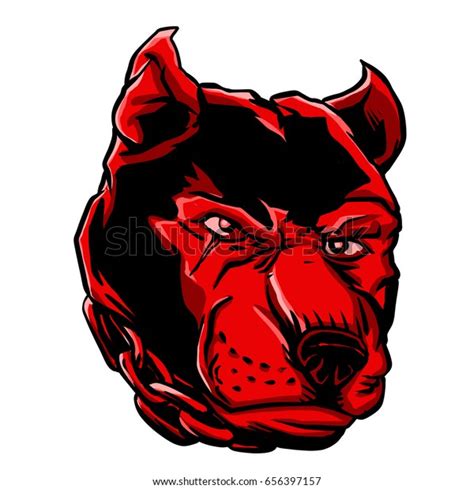 Angry Pitbull Mascot Head Red Pitbull Stock Illustration 656397157