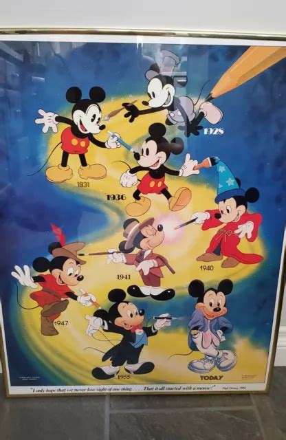 Walt Disneys Mickey Mouse Through The Years Framed Poster 16 X 20 18