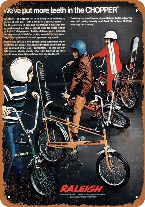 1970 Raleigh Bicycles Vintage Look Metal Sign In 2020 Raleigh Chopper