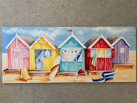 Large Printed Canvas Beach Hut Surf Wall Art Ready To Hang In Botley Hampshire Gumtree