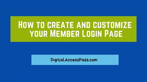 How To Create And Customize A Member Login Page For Your Membership Site