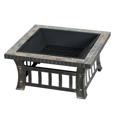 Big Horn 30 In Square Tile Tabletop Wood Burning Fire Pit By Big Horn