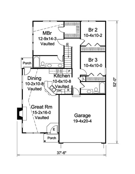 Narrow Lot Plan 1281 Square Feet 3 Bedrooms 2 Bathrooms 5633 00207