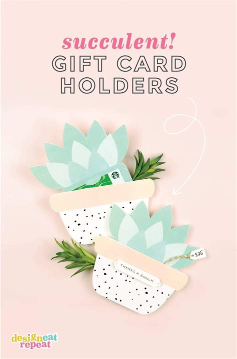 A great revenue generating idea, gift cards can help attract more customers. Cute Succulent Printable Gift Card Holder - Perfect ...