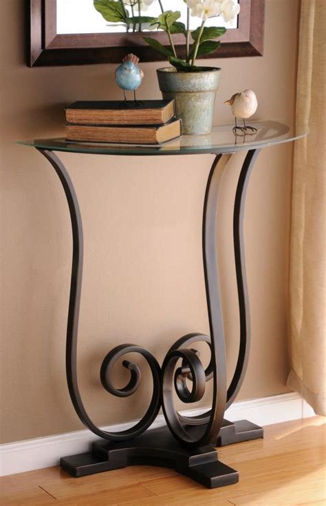 Accent your living room with a coffee, console, sofa or end table. Half circle console table | Mesas de hierro forjado ...