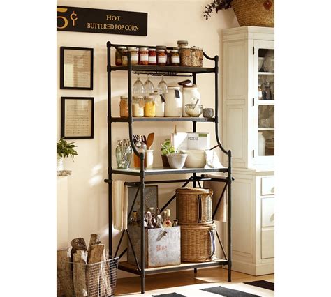 10 Clever Ways To Use Baskets Kitchen Decor Home Kitchens Bakers Rack Kitchen