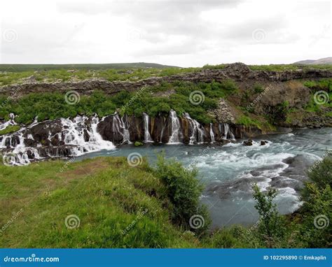 Iceland View Of The Barnafoss Waterfall 2017 Stock Photo Image Of