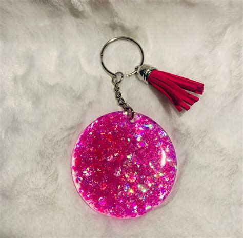Personalized Keychain Pretty In Pink Etsy