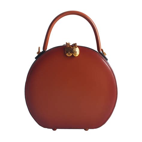 Women Leather Round Circle Handbag Shoulder Bag For Women Leather Cros