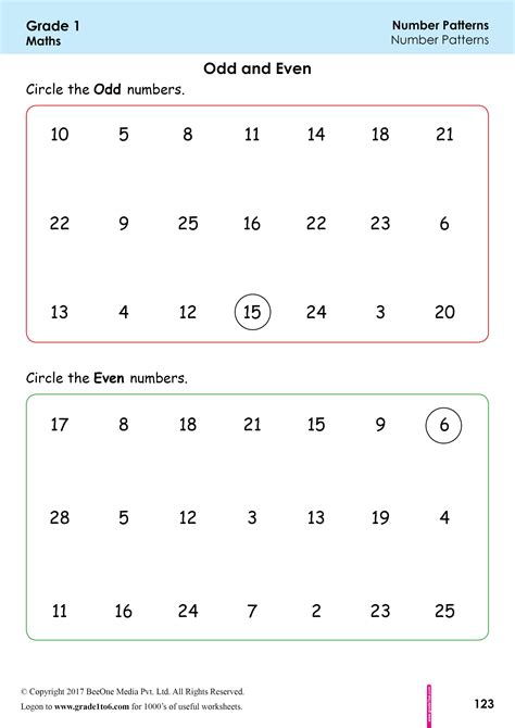 Odd And Even Numbers Worksheet