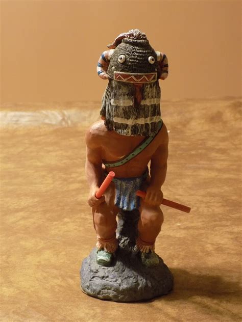 native american navajo hopi wuyak kuita kachina doll broad face ceramic figure native american us