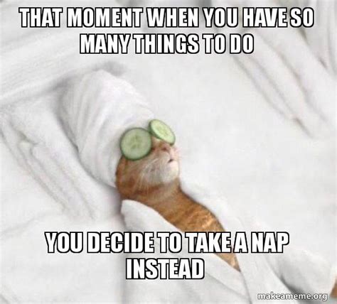 That Moment When You Have So Many Things To Do You Decide To Take A Nap