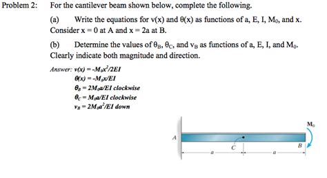 Solved Problem 2 A Cantilever Beam Abc Is Subjected To A Cheggcom Images