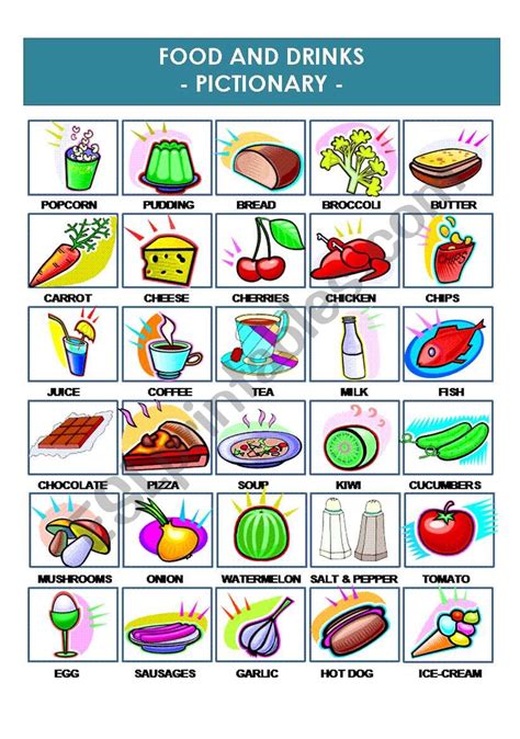 Free Esl Food Pictionary Worksheets B