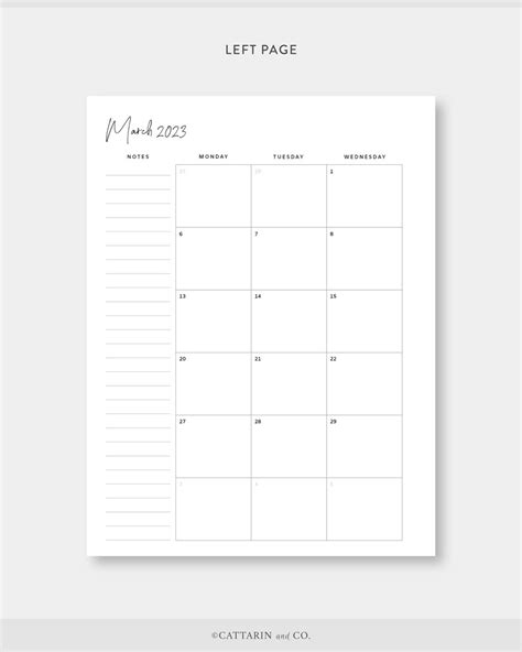 B6 2022 2023 Monthly Planner Printable Calendar Month On Etsy