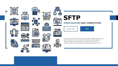 Ssh Sftp File Transfer Protocol Landing Header Vector 9930494 Vector