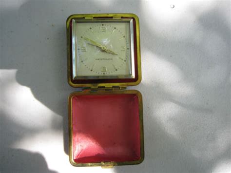 Vintage Westclox Wind Up Travel Alarm Clock Red Works Great Ebay