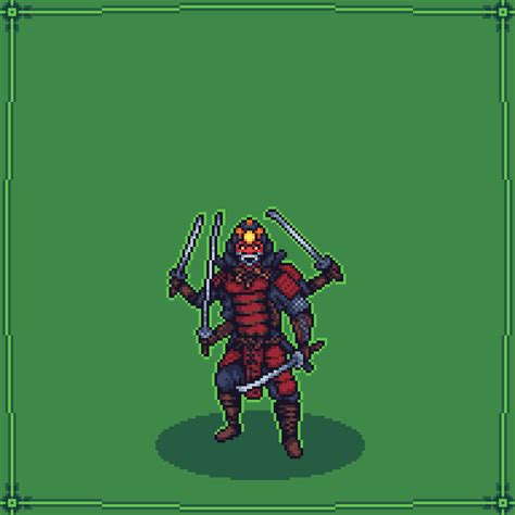 Samurai Pixel Art Grid