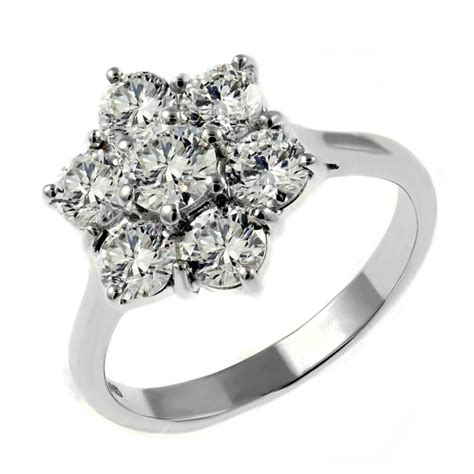 Platinum 2.25ct diamond flower cluster ring. - Jewellery from Mr Harold