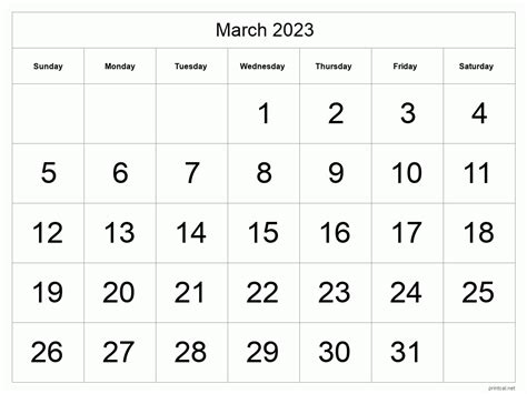 March 2023 Free Printable Calendar Printable World Holiday