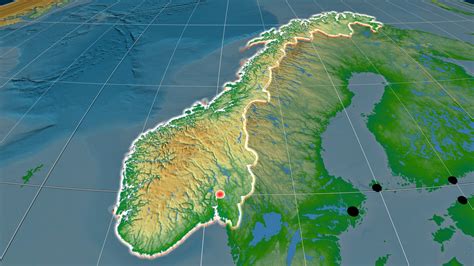 Home Décor Prints Colored Relief Map Of Norway Awaji