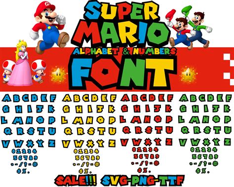 Super Mario Font Svg Mario Alphabet Svg Mario Font Mario Etsy Australia