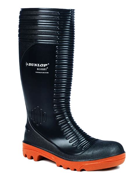 Dunlop Wellies Black Acifort Ribbed Safety Wellingtons Vibram Boots