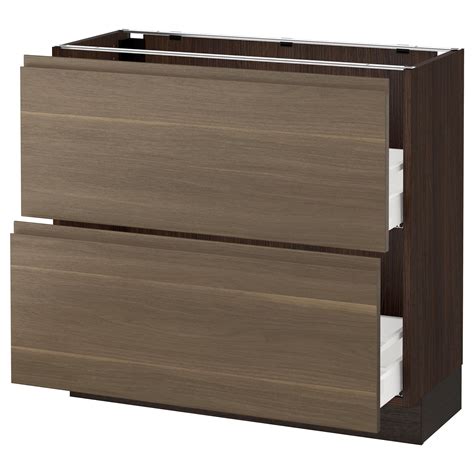 Swedish for avoid spent 25000 on an ikea kitchen. SEKTION Base cabinet with 2 drawers - brown Maximera ...