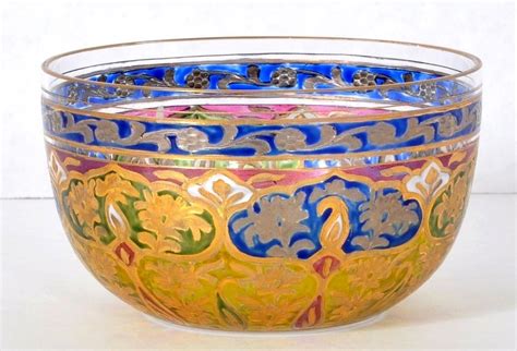 Antique Lobmeyr Moser Bohemian Persian Islamic Enameled Glass Bowl 1890 1820718055