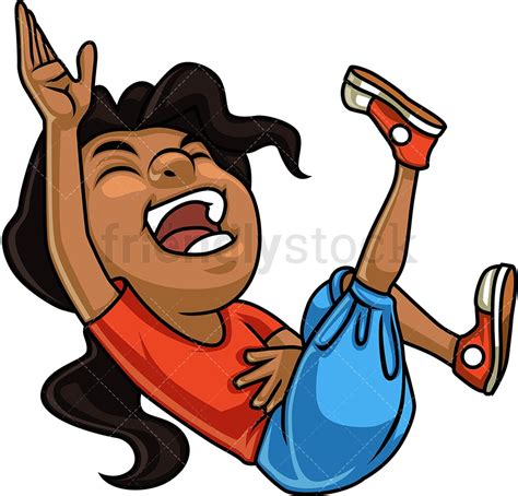 Black Girl Laughing Cartoon Clipart Vector Friendlystock