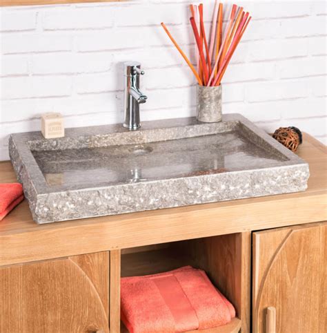 Grey Marble Rectangular Sink 70 X 48 X 75cm