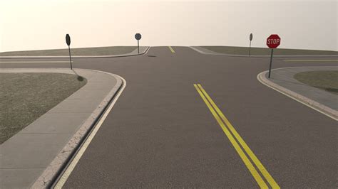American Road Intersection Download Free 3d Model By Jimbogies