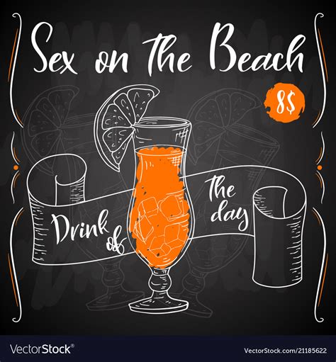 Alcoholc Cocktail Sex On The Beach Party Summer Vector Image Hot Sex Picture