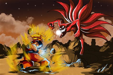 Goku Vs Naruto Kyuubi By Sajjad1231 On Deviantart