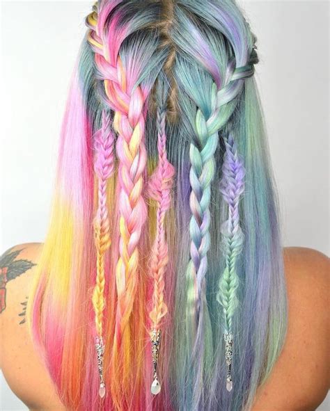 Omg Beautiful Unicorn Hair😍😍 Hair Styles Rainbow Hair Color Rainbow