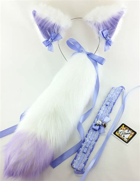 Cat Ear Headband Tail And Choker Setcat Costume Cat Ears Cat Tail Realistic Halloween