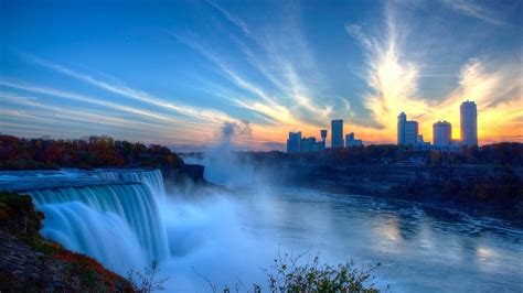 Niagara Waterfalls Sunset Wallpapers Ниагарский водопад Водопады Турист
