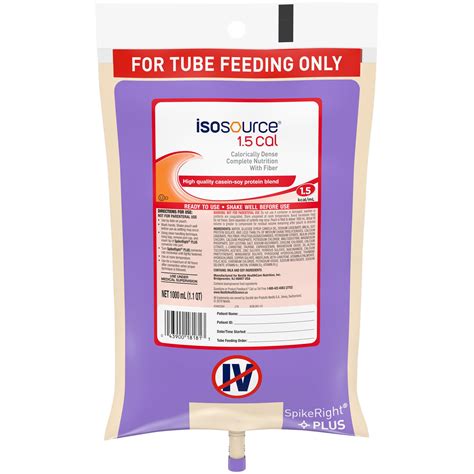 Isosource 15 Cal Unflavored Tube Feeding Formula 338 Oz Bag Simply