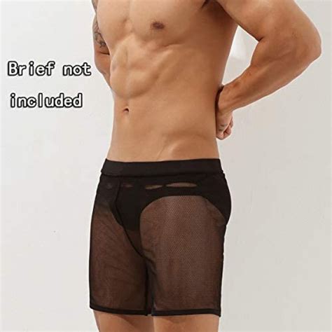 Kamuon Men’s Sexy See Through Mesh Lounge Shorts Lingerie Sleep Boxer Underwear At Men’s
