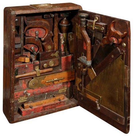 19th Century Fitted Tool Box Antique Woodworking Tools Woodworking
