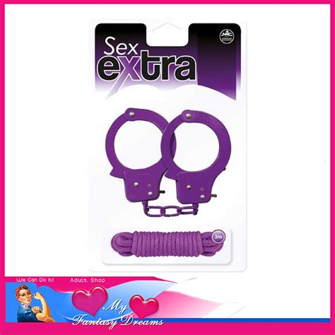 sex extra metal cuffs and binding 3 metre rope set purple my fantasy dreams
