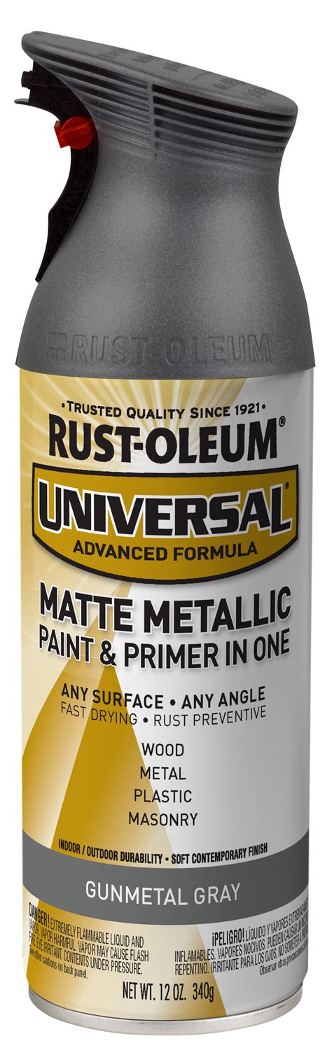 Gunmetal Gray Rust Oleum Universal All Surface Matte Metallic Spray Paint And Primer In Oz